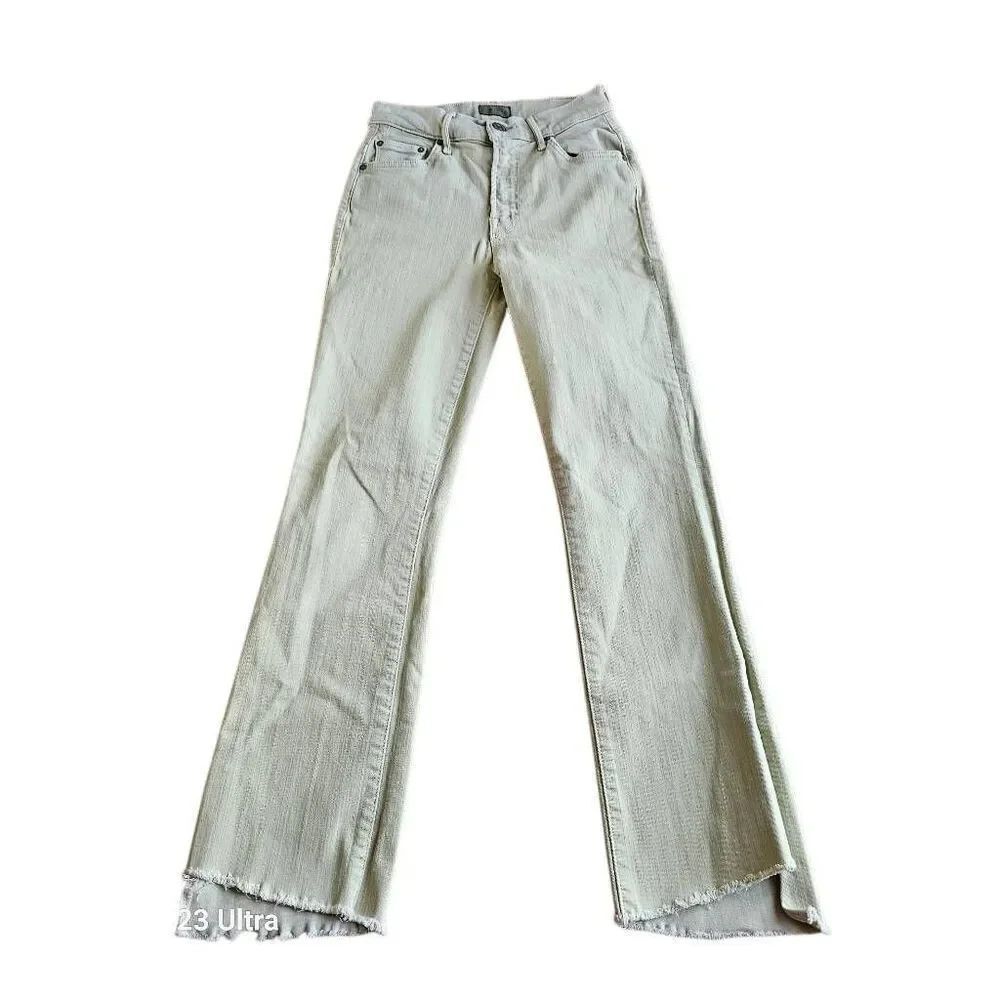 Mother womens Sz 24 wash green the insider crop step fray jeans